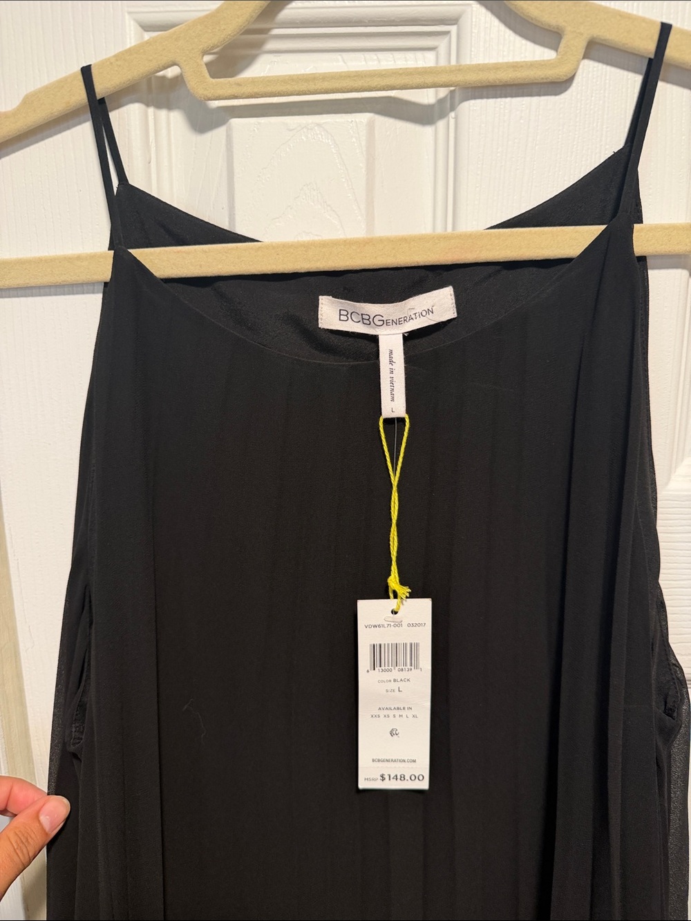 BCBGeneration Black Lace-Hem Maxi Dress